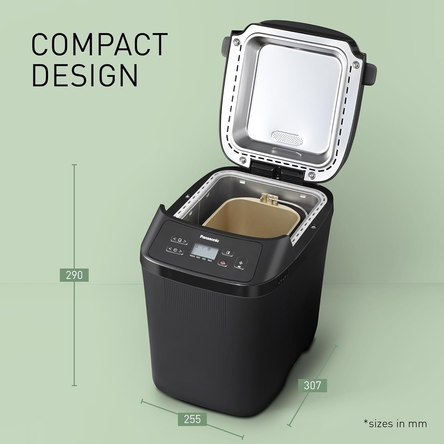 Mini Bread Maker 18 Programs 4 Gluten-Free Compact LCD Display Black