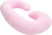 Pregnancy Pillow Cover C Shape Maternity Pillowcase Soft Washable 37” Pink