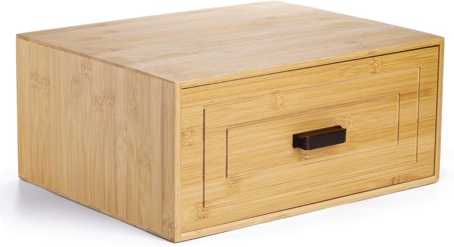 Bamboo Drawer Organizer Box 38x30x16.5cm Stackable Storage for Home Office