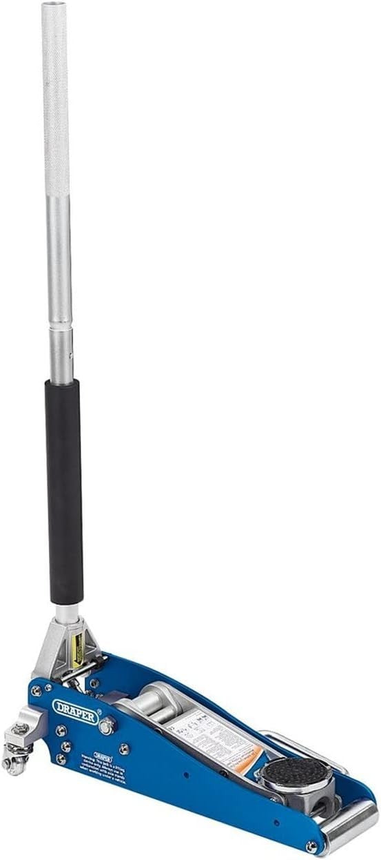 1.25 Ton Aluminium Low Profile Trolley Jack Fast Lift 85–370mm Lightweight Blue