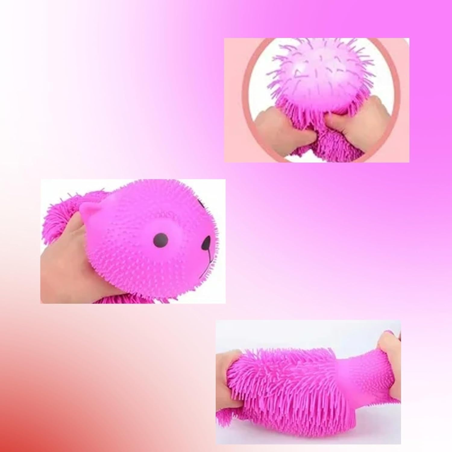 8pcs Light Up Cat Puffer Squishy Stress Relief Fidget Toys