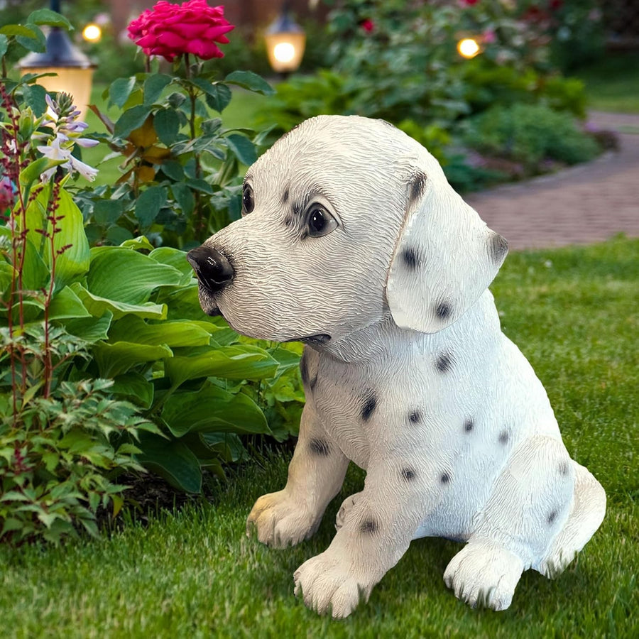 Dalmatian Dog Garden Ornament Resin Puppy Statue Patio Lawn Outdoor Decor Gift