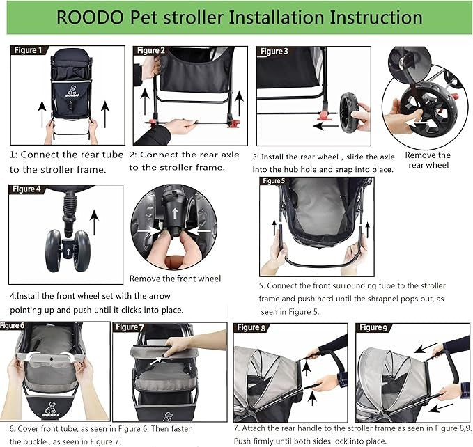 3 Wheel Dog Stroller Jogger Pushchair Lightweight Foldable All Terrain Travel