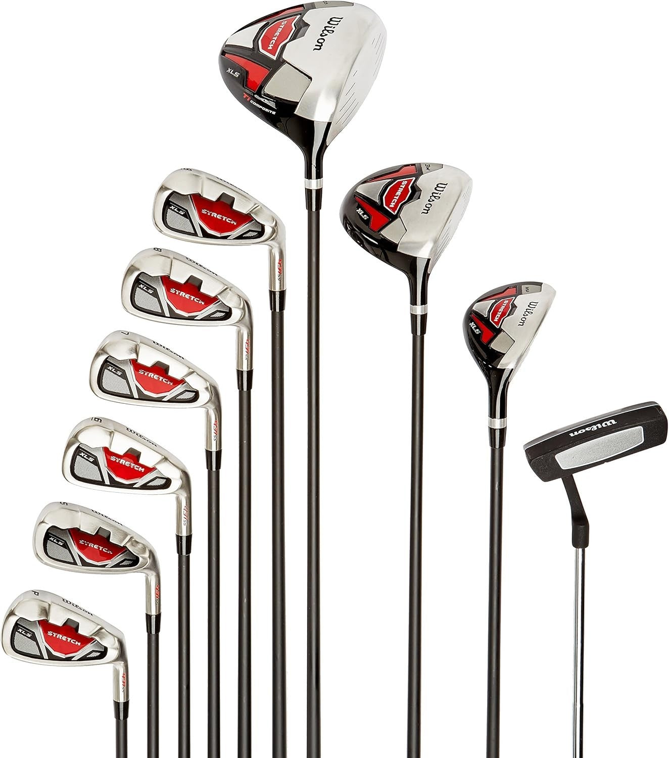 Mens Right Hand Golf Clubs Set 10pc Extended +1” Beginner Stand Bag