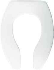 Elongated Toilet Seat White Self-Sustaining Heavy Duty Plastic