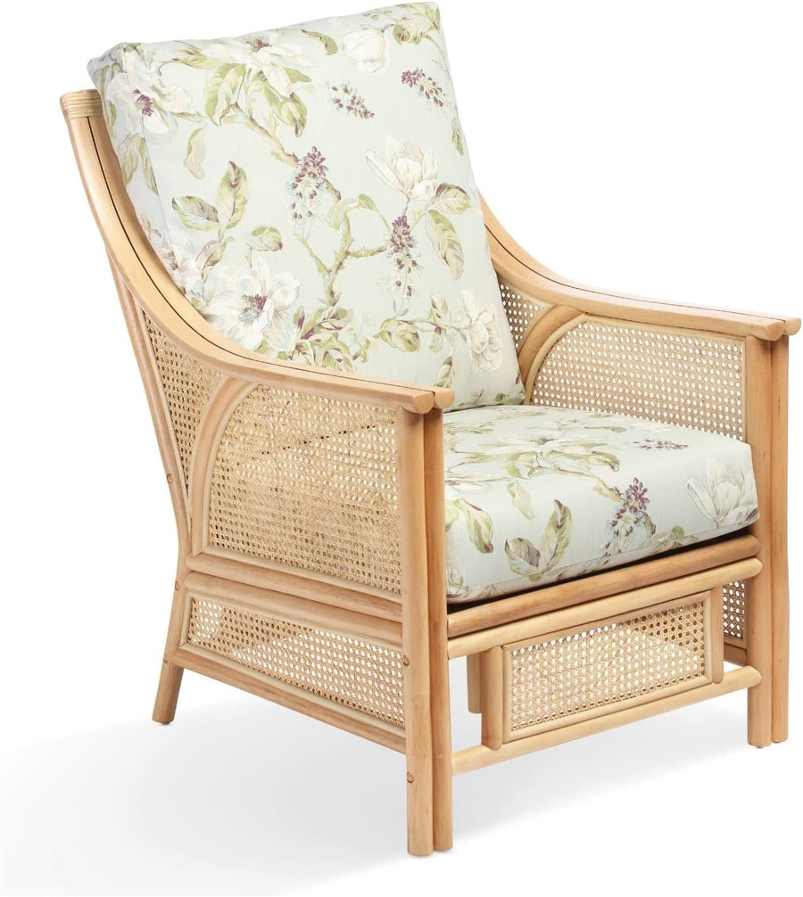 Classic Cane Conservatory Armchair Indoor Rattan Chair with Luxury Cushions