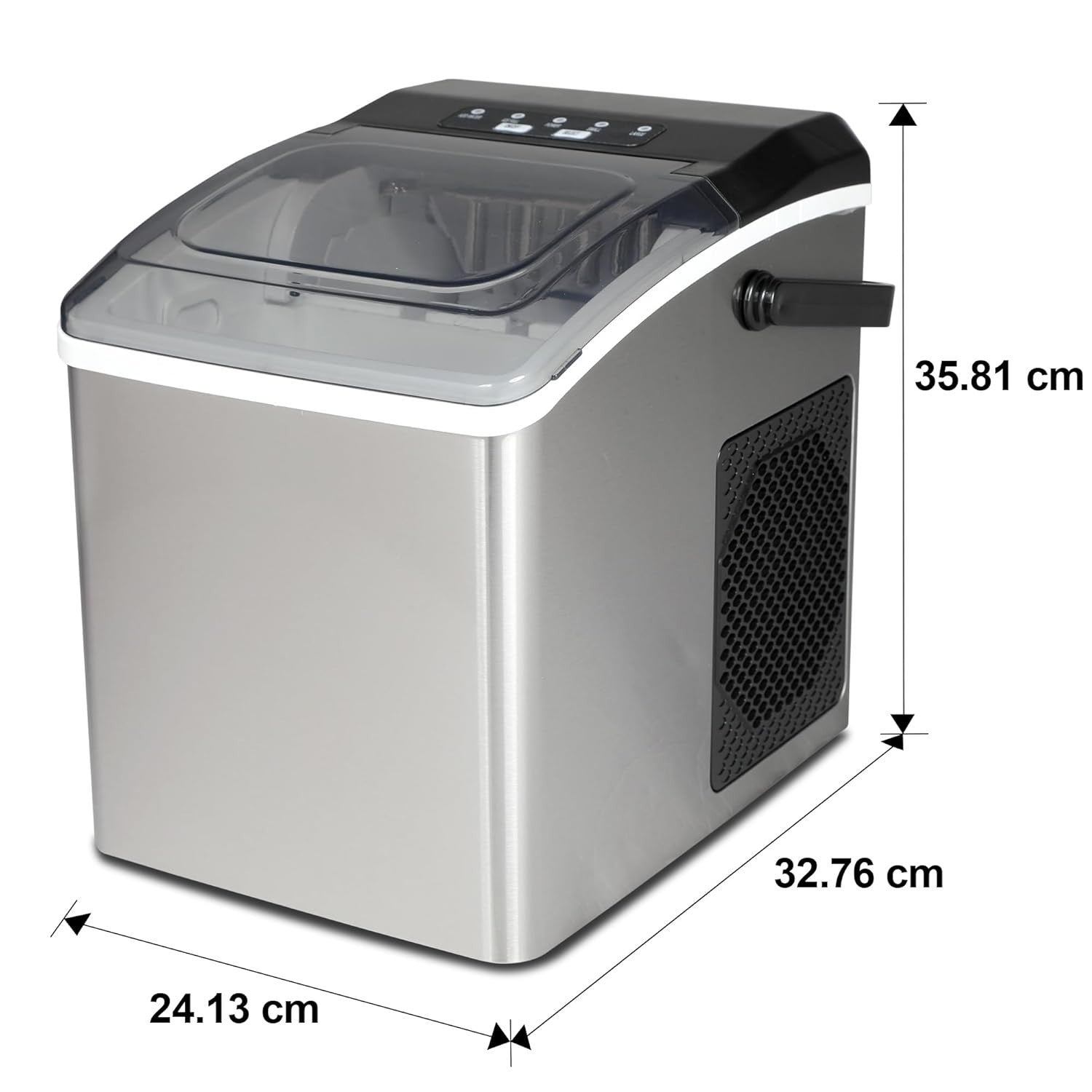 Countertop Ice Maker 12KG Nugget Ice Machine Fast 6-Minute Stainless Steel