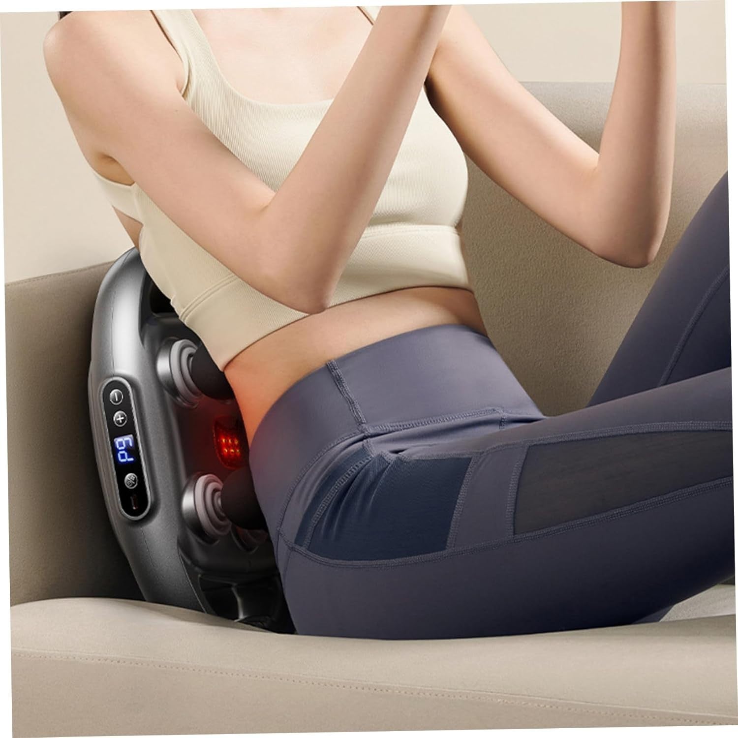 Heated Percussion Massage Gun 12 Head Deep Tissue Muscle Relief 9 Speed