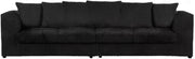 Modern Jumbo Cord 4-Seater Sofa Black Modular Sectional Couch with Cushions