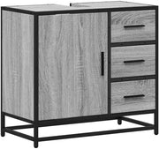 Grey Sonoma Bathroom Sink Cabinet Industrial Vanity Unit 65x33x60cm Storage