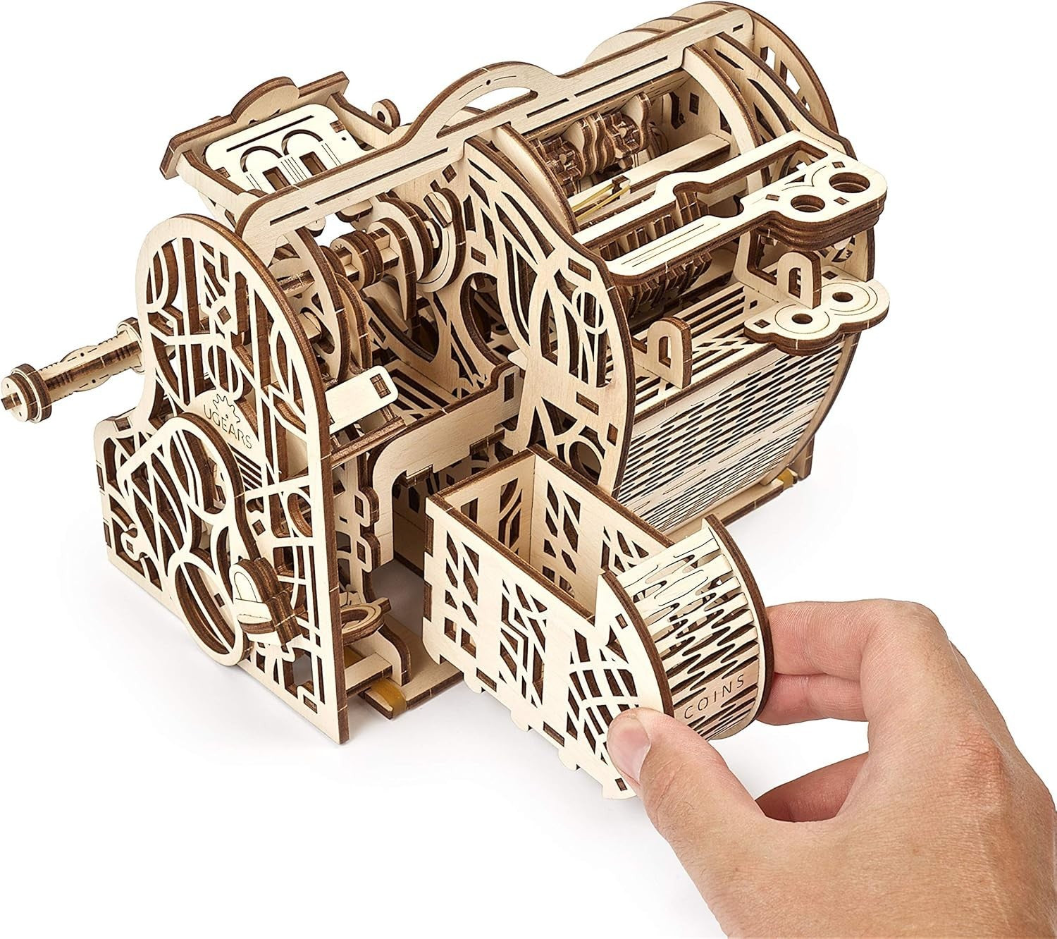 Mechanical 3D Wooden Cash Register Puzzle Kit with Money Storage Box