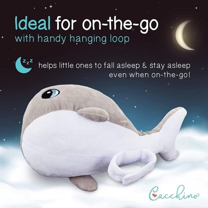 Plush Whale Baby Sleep Soother with 12 Lullabies & White Noise Toy