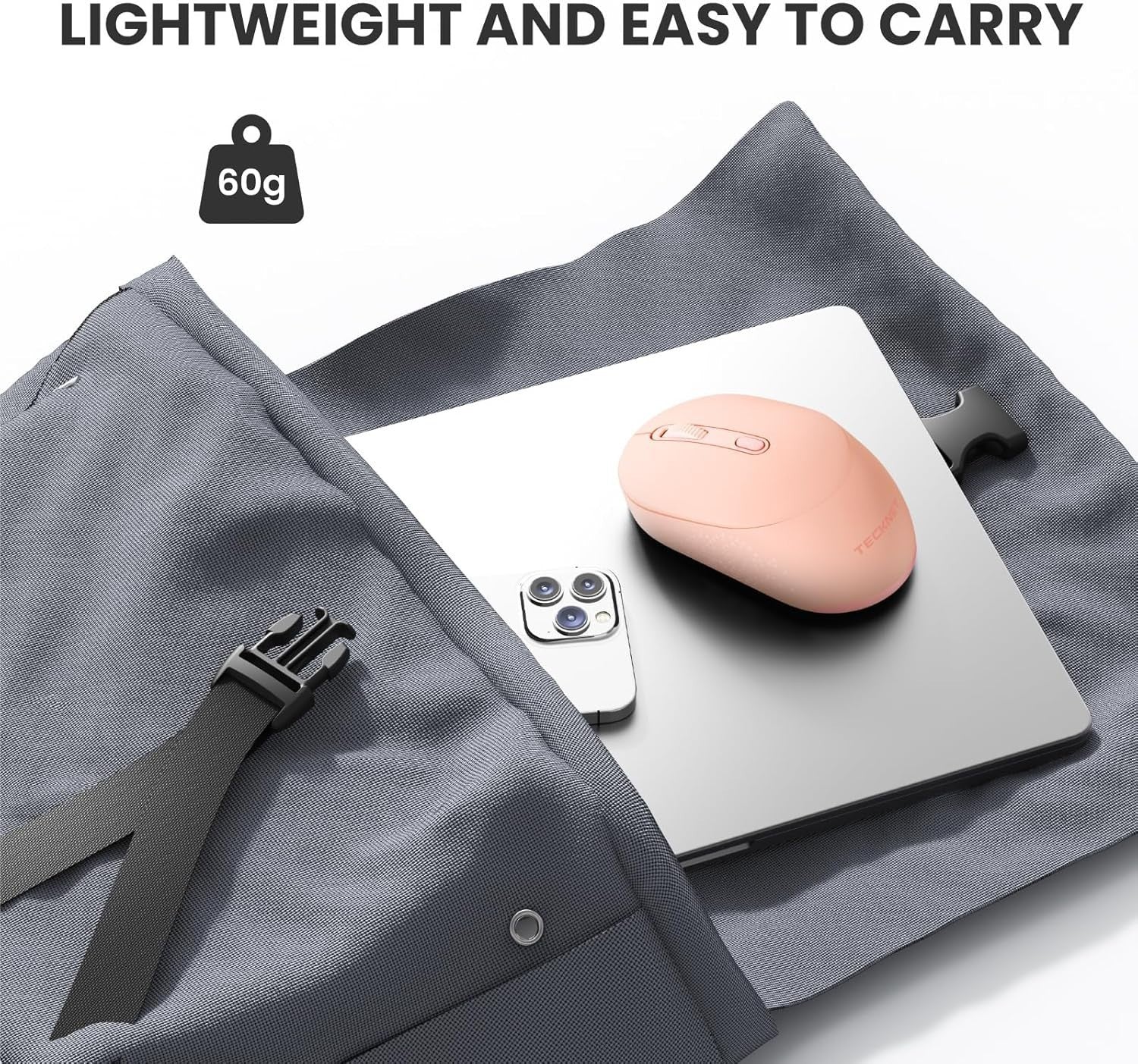 Pink Dual Mode Bluetooth Mouse 1600 DPI Silent Ergonomic Wireless Laptop PC