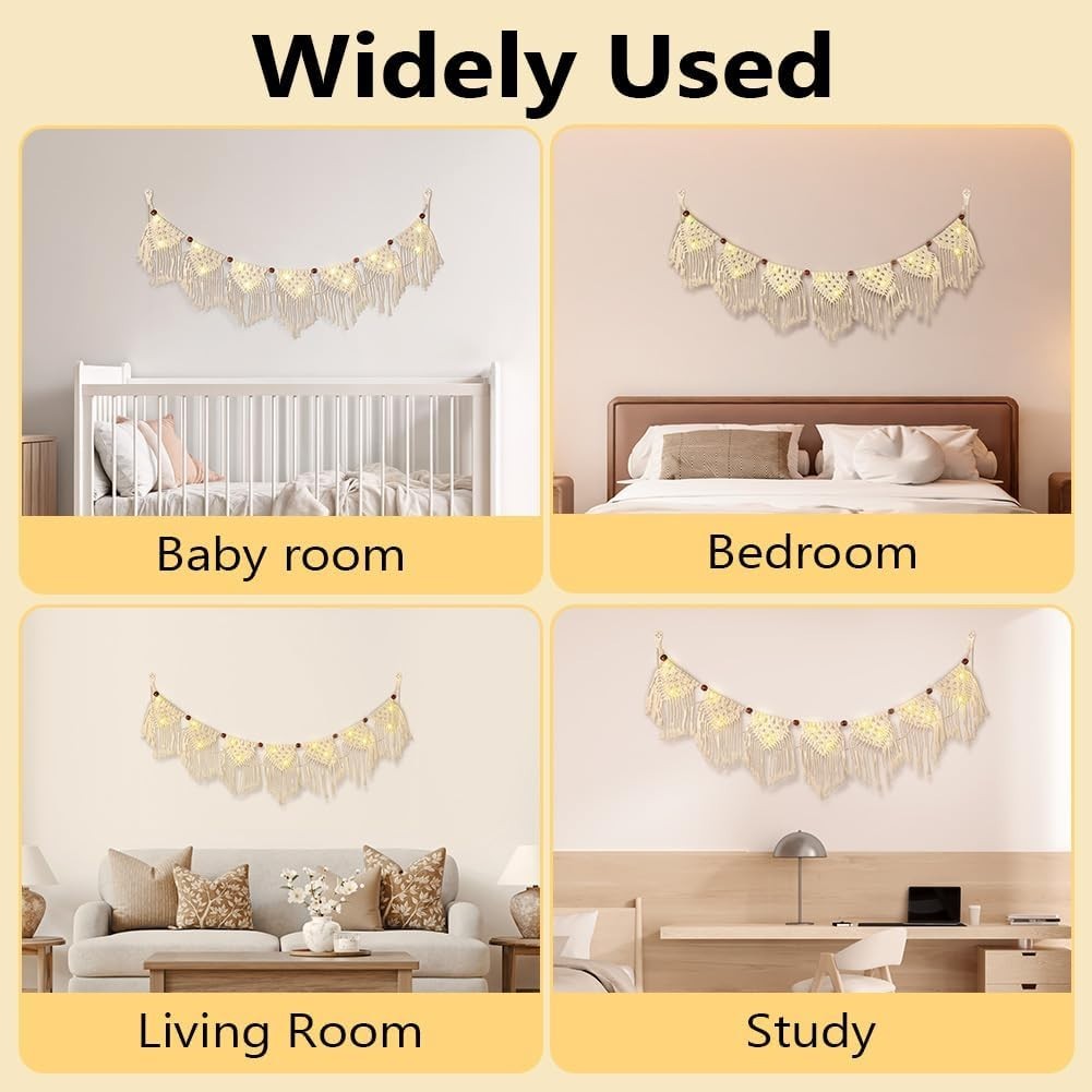Macrame Wall Hanging Boho Cotton Tassel Bead Tapestry 0.4kg
