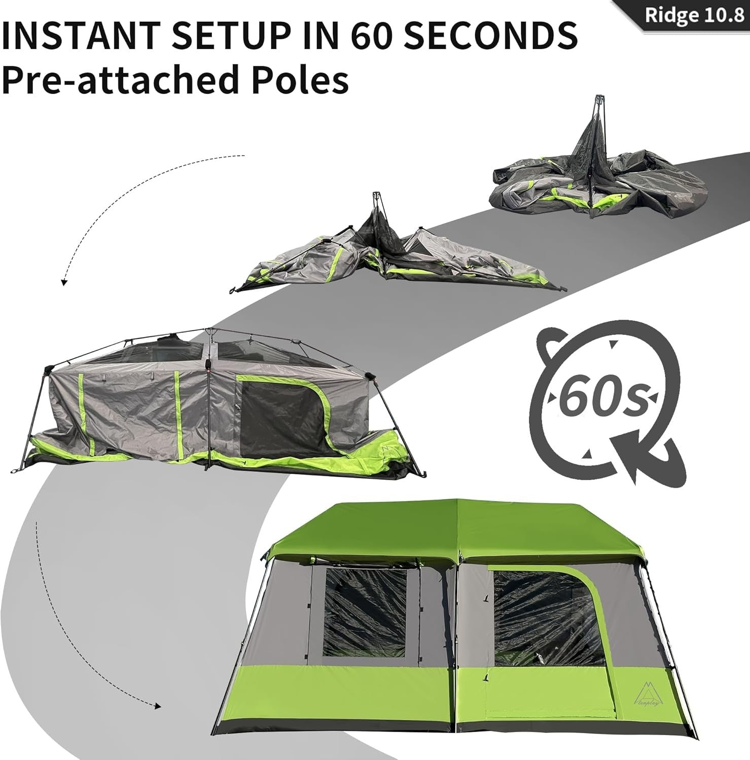 Pop Up Camping Tent 2-8 Person Waterproof Easy Setup