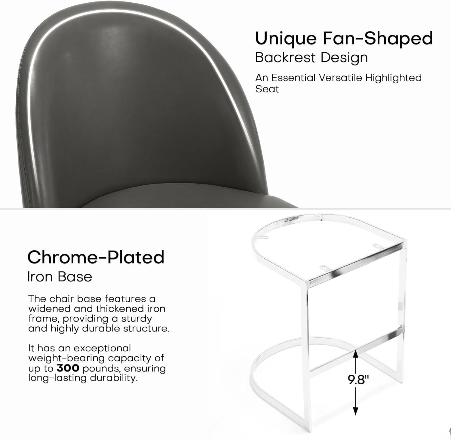 Black PU Leather Bar Stools Set of 2 Swivel Kitchen Counter with Arms