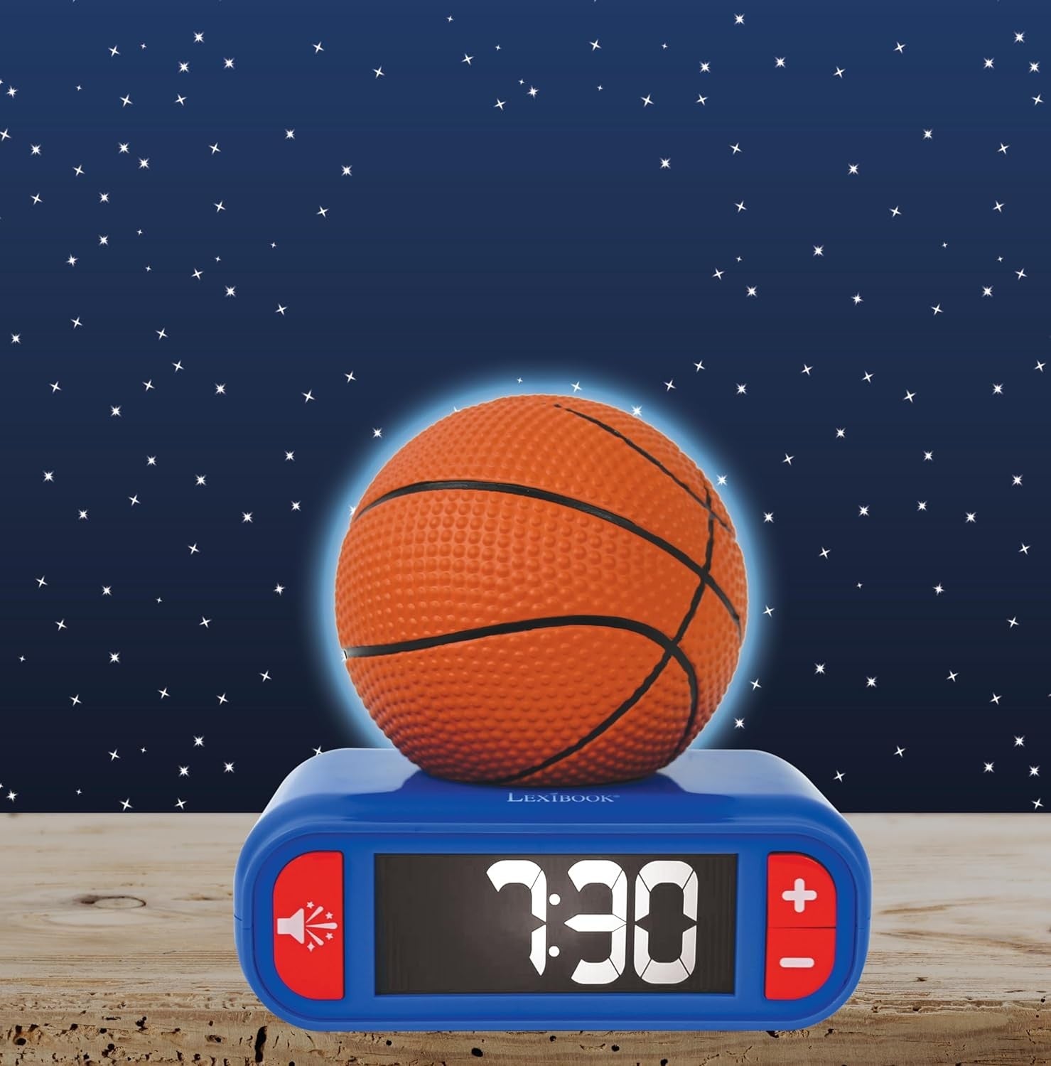 Kids Basketball Alarm Clock Night Light LED Display Snooze Sounds Bedroom