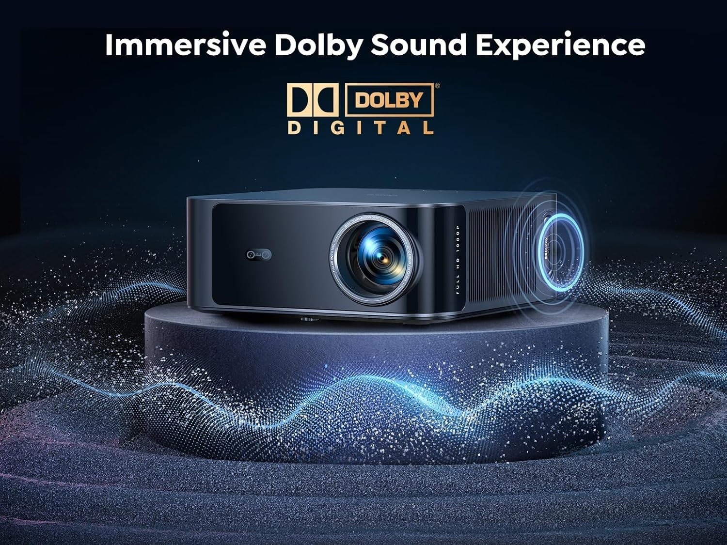 1500 ANSI Smart 4K Projector 1080P WiFi 6 Bluetooth Dolby Home Cinema