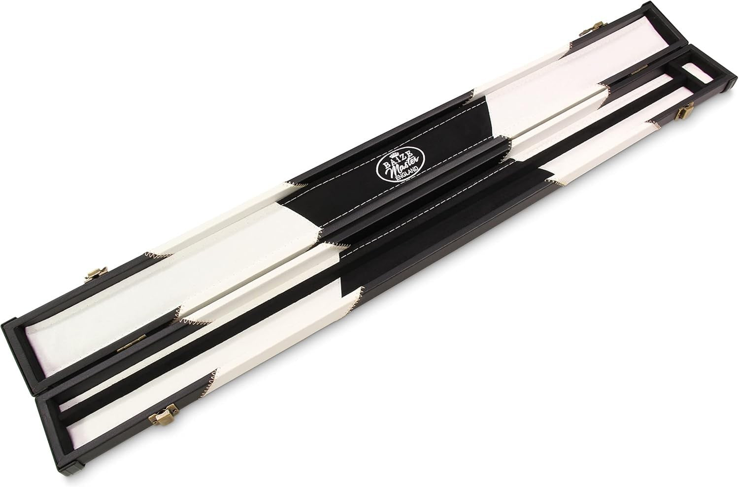 White Hard Cue Case for Snooker Pool 2 Piece Centre Joint Deluxe
