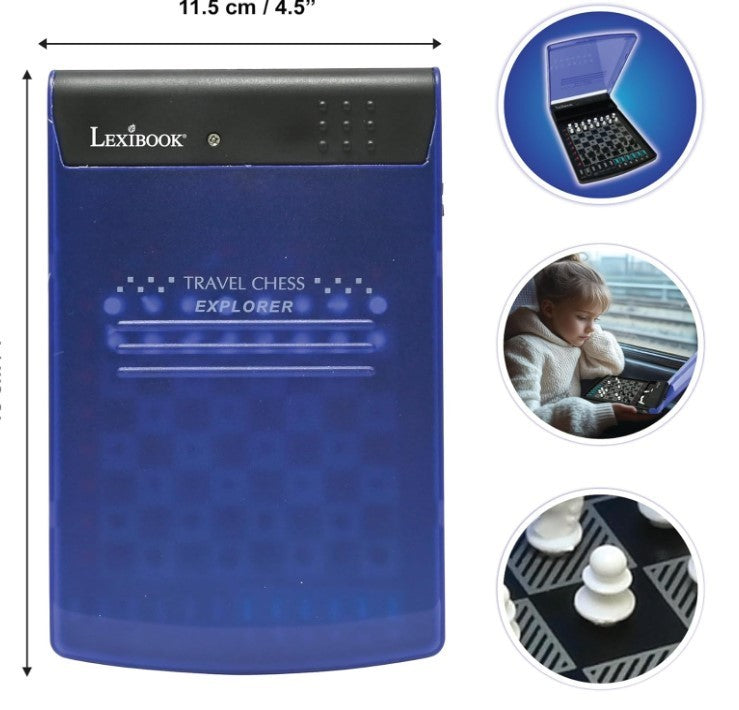 Electronic Travel Chess Set | 64 Difficulty Levels | Portable Folding Board