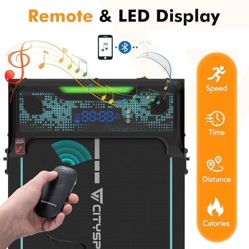 Incline Walking Pad 14% Under Desk Treadmill 6km/h LED Lights Quiet Compact Home