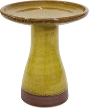 Ceramic Bird Bath Cognac Yellow – Outdoor Garden Bowl Frost-Resistant 21