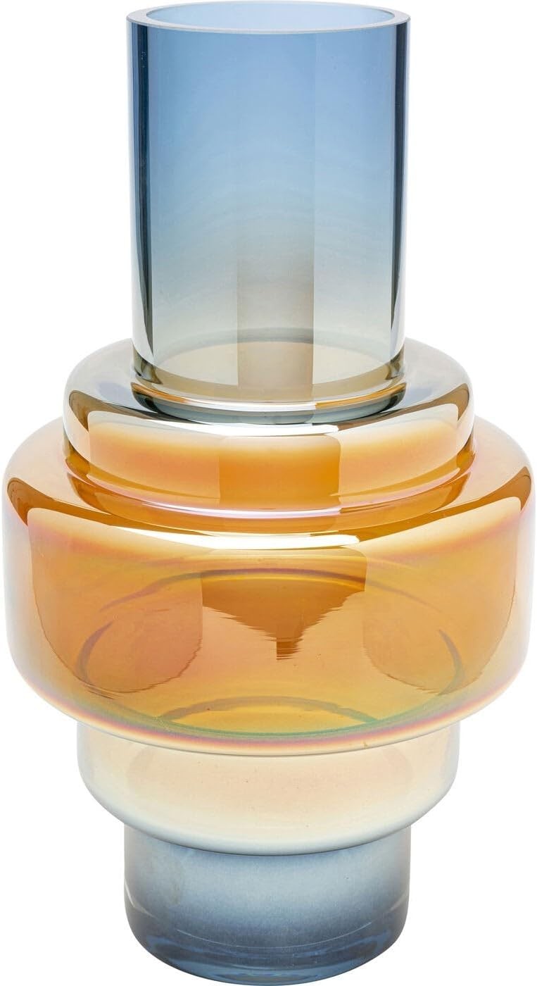 Modern Multicolour Glass Vase Tall Statement Ring Design Table Decor