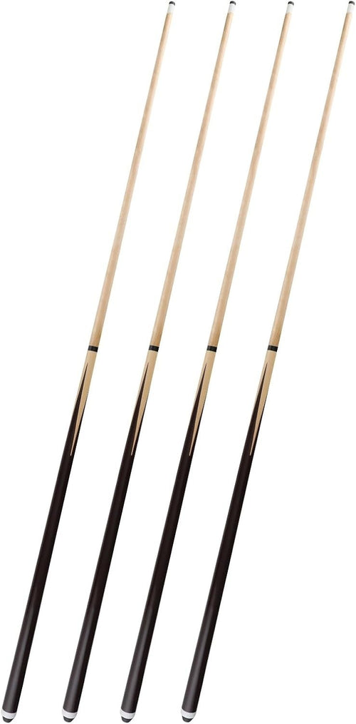 48in Pool Cue Set 4 Sticks 13mm Tip Canadian Wood 2pc 17–21oz
