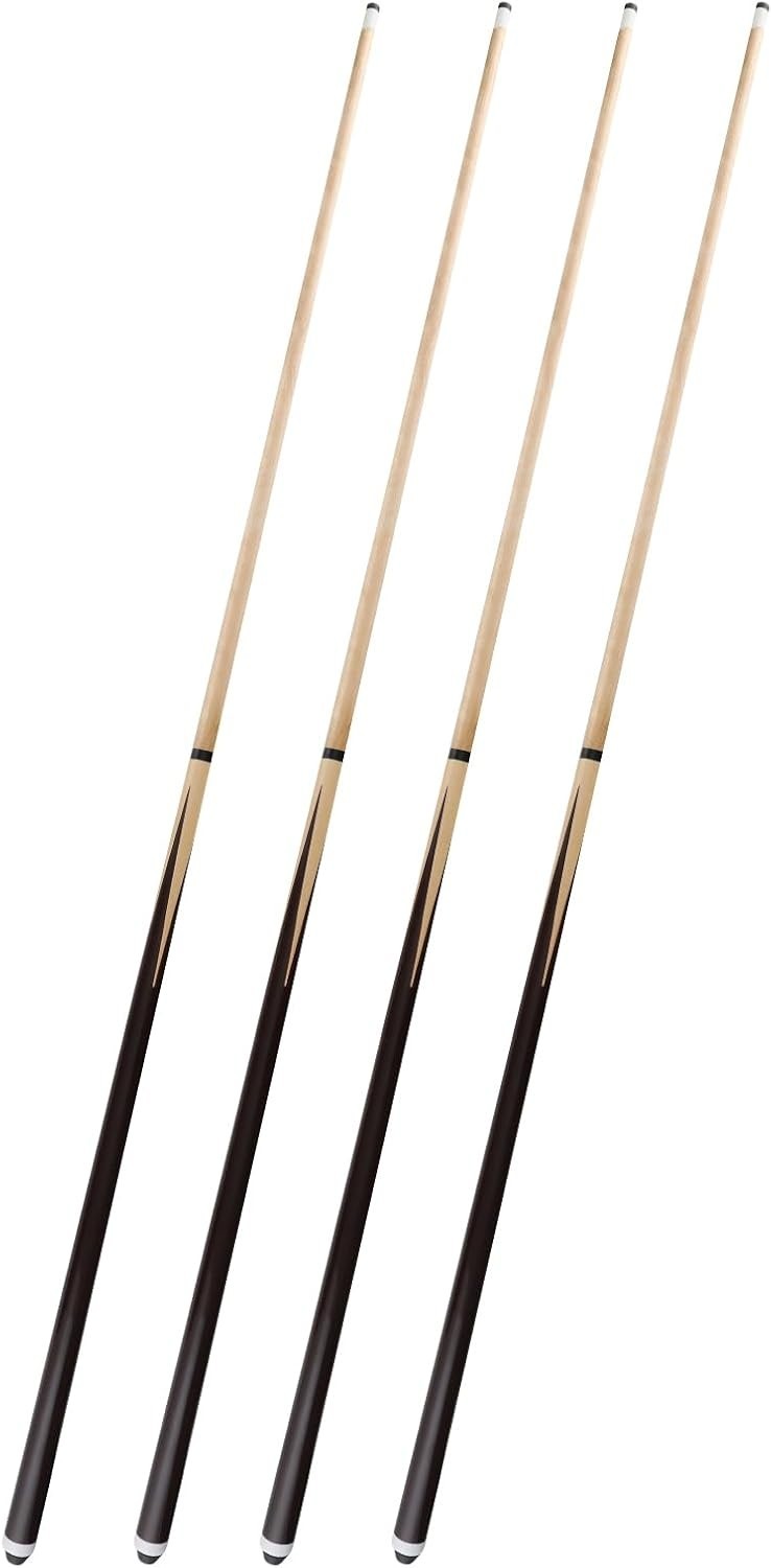 48in Pool Cue Set 4 Sticks 13mm Tip Canadian Wood 2pc 17–21oz