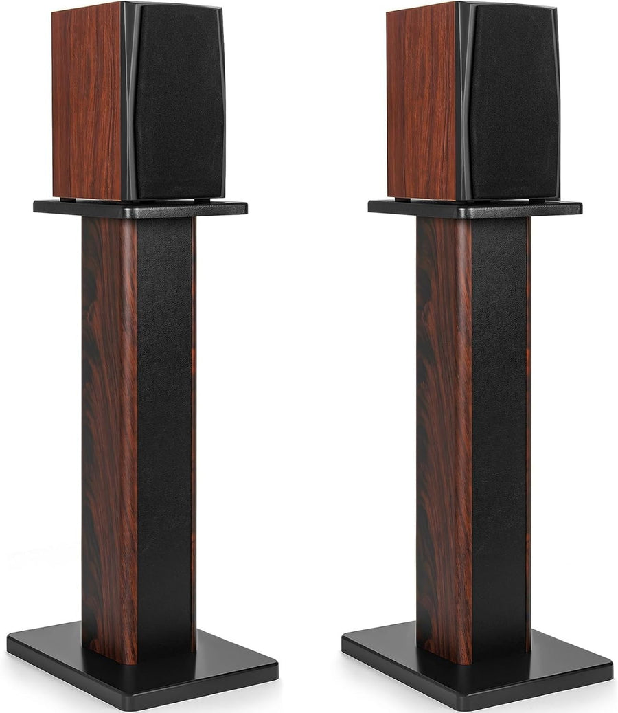 70cm Wood Speaker Stands HiFi Floor MDF Sand Fill Heavy Duty Pair