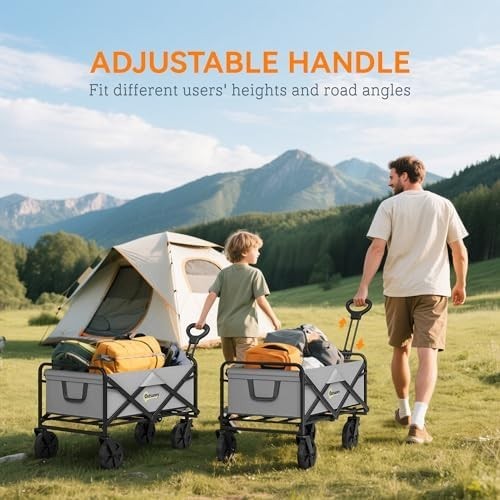 Portable Folding Garden Trolley 90L Camping Shopping Wagon