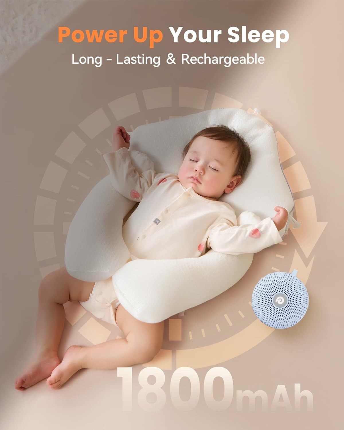 Portable White Noise Machine Baby Sleep Aid, Rechargeable 21 Sounds