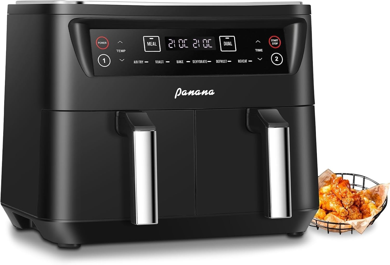 Dual Basket Air Fryer 8L 2460W Oil Free 6 Presets Sync Meal Mode