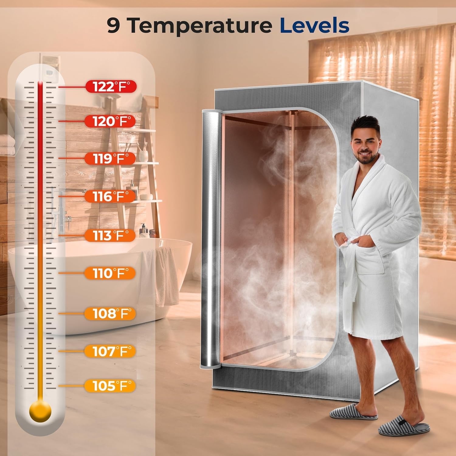 Portable Infrared Home Sauna Box – One-Person Steam Sauna with Chair & Foot Pad