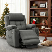 3 Motor Lift Recliner Chair Elderly Riser Heat Massage Adjustable Headrest Grey