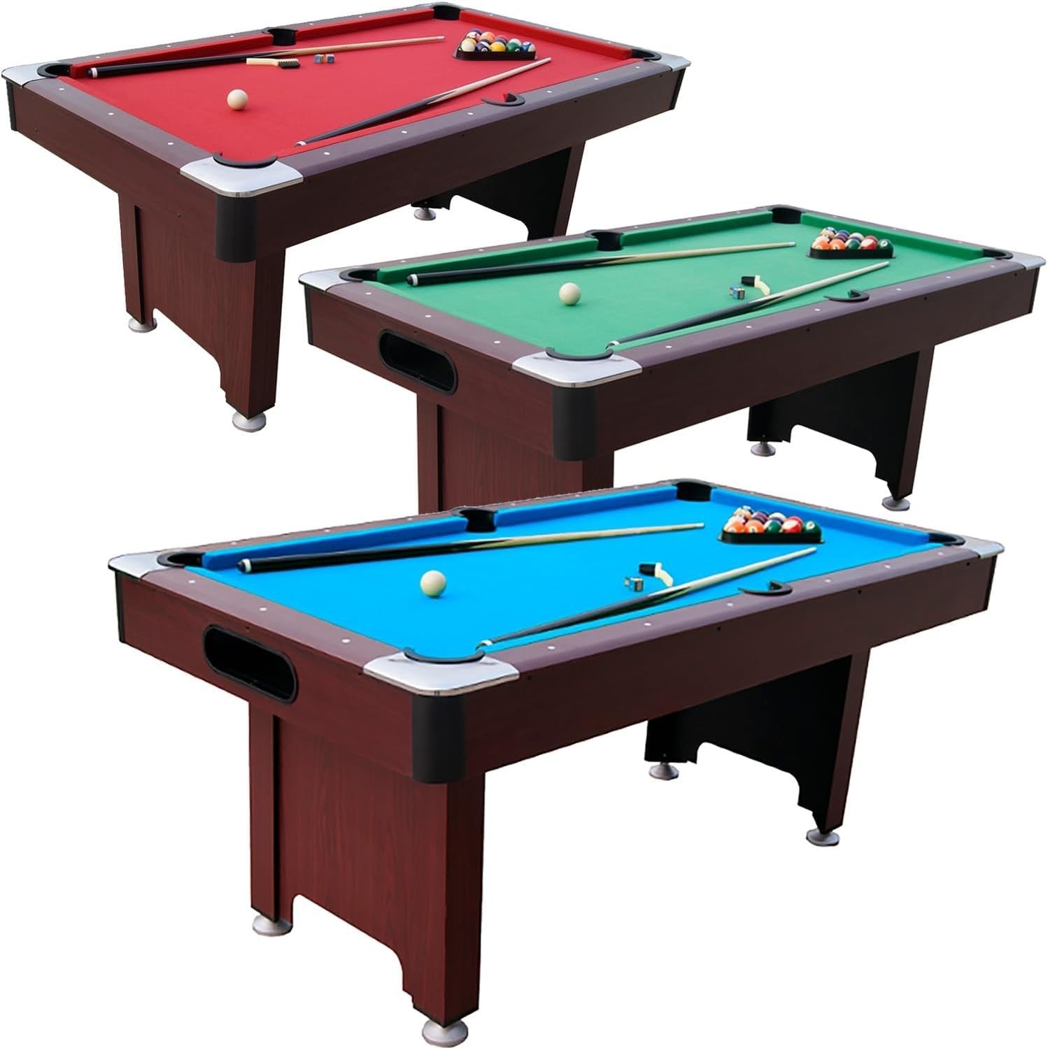 6FT Full Size Pool Table Automatic Ball Return Home Billiards Set