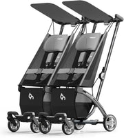 Auto Fold Double Stroller Side by Side Tandem Pushchair 45kg