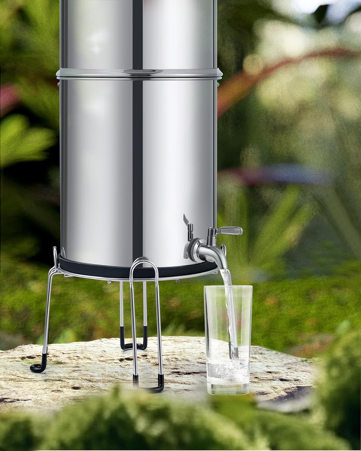 Gravity Fed Water Filter 8.5L Stainless Steel Countertop Purifier Stand