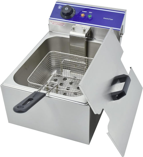 6L Commercial Deep Fat Fryer 3000W Stainless Steel Countertop