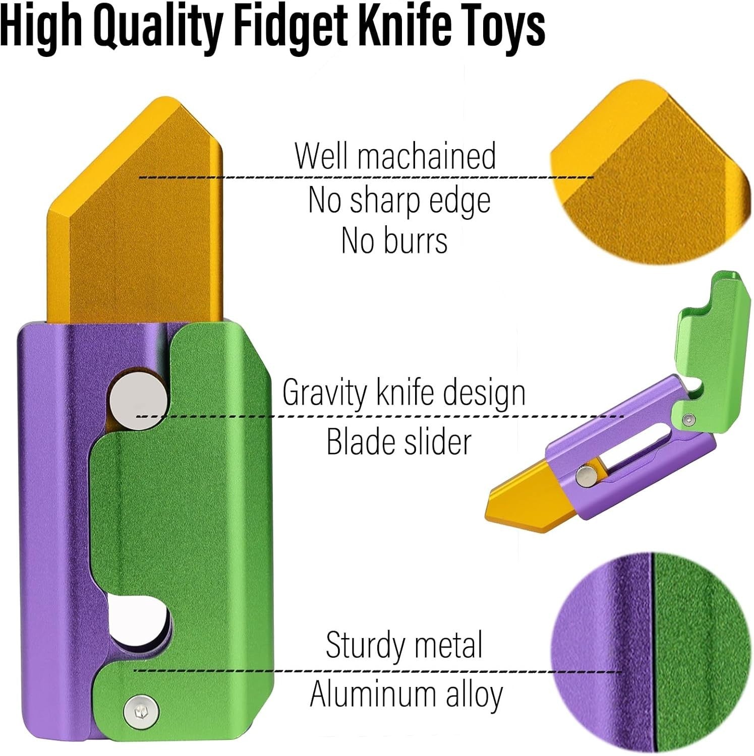 Carrot Gravity Knife Fidget Slider Metal Clicker Inertia EDC