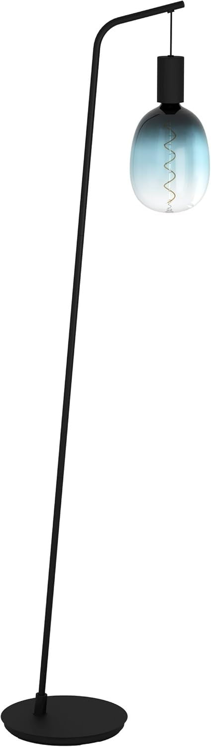 Minimalist Black Floor Lamp Angled Stand E27 Socket Modern Standing Light