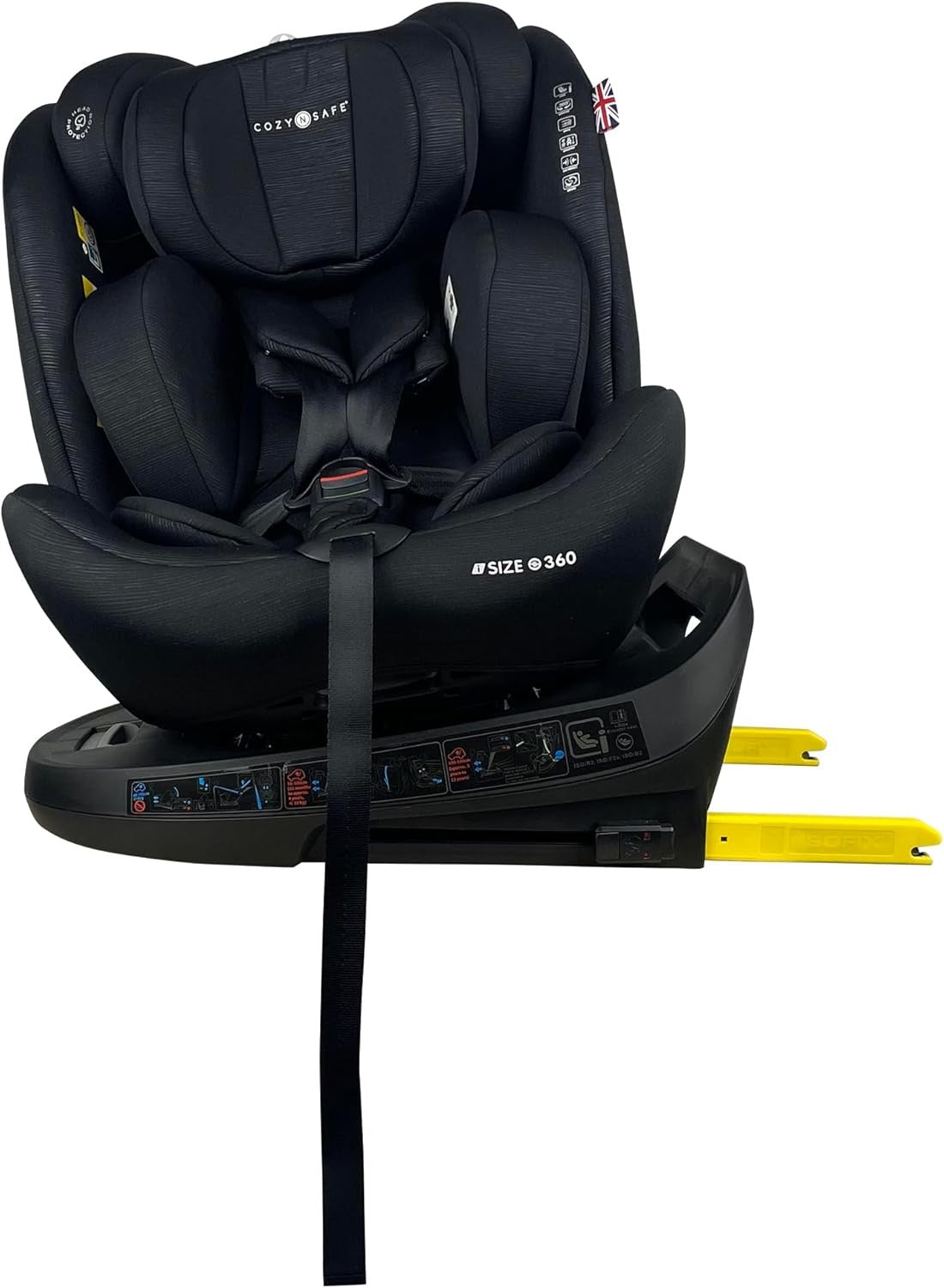 360° Rotating Baby Car Seat ISOFIX i-Size Rear & Forward Facing 40-150cm