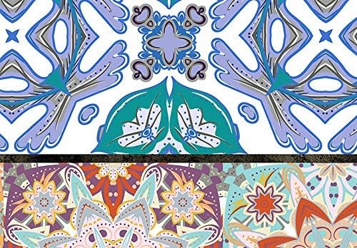 Colourful Mosaic 5-Panel Folding Privacy Screen 225×172cm Room Divider