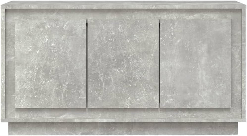 Concrete Grey Sideboard Cabinet with 6 Compartments | Durable Engineered Wood