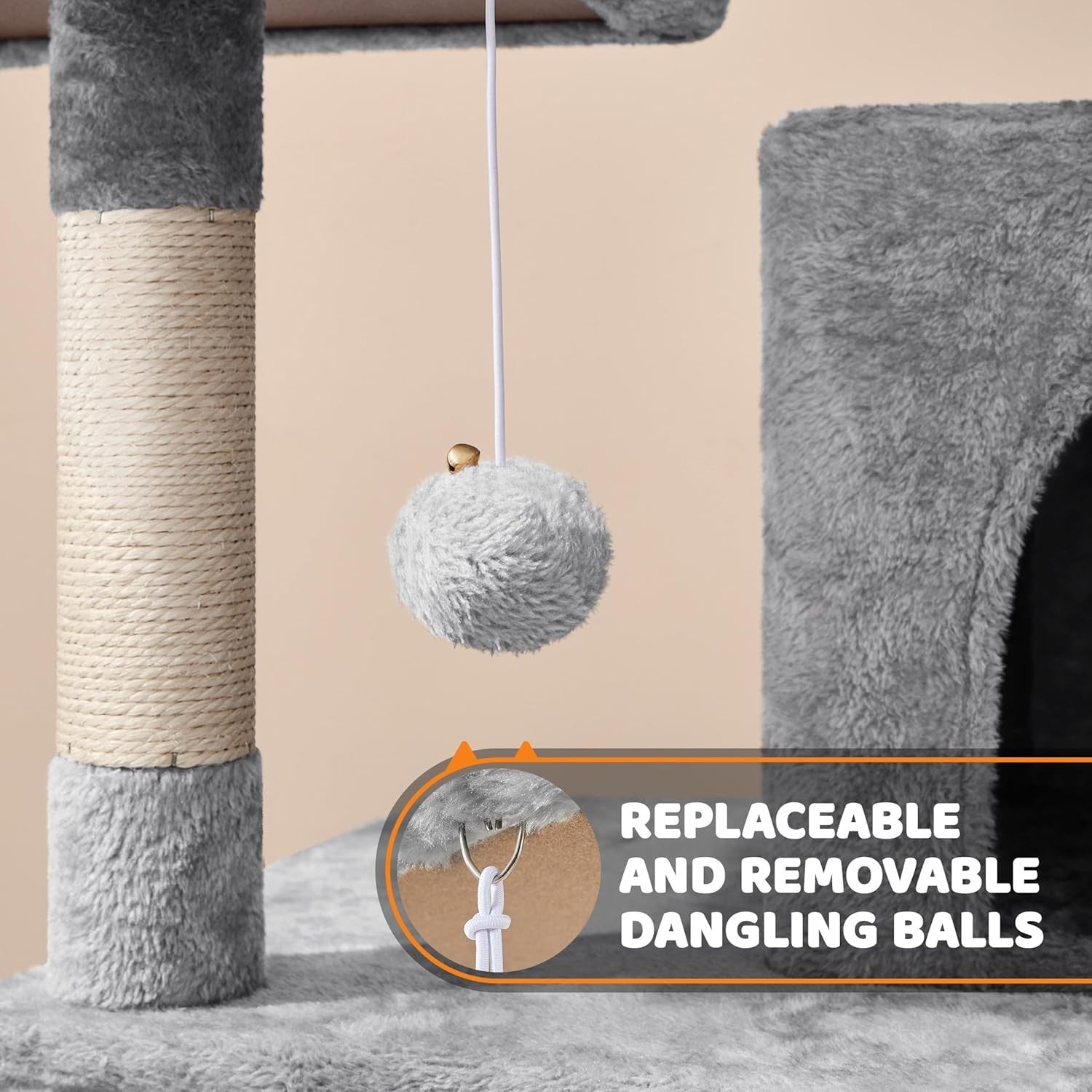 Large Cat Tree Tower 150cm Scratching Condo Hammock Climbing Centre