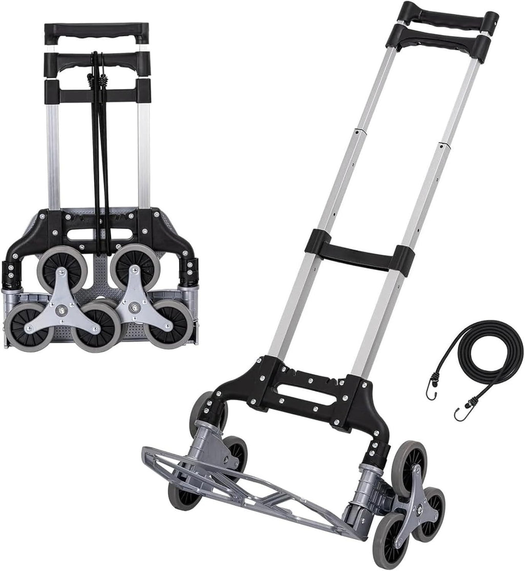 75kg Stair Climbing Hand Truck Folding Aluminium 6 Wheel Cart