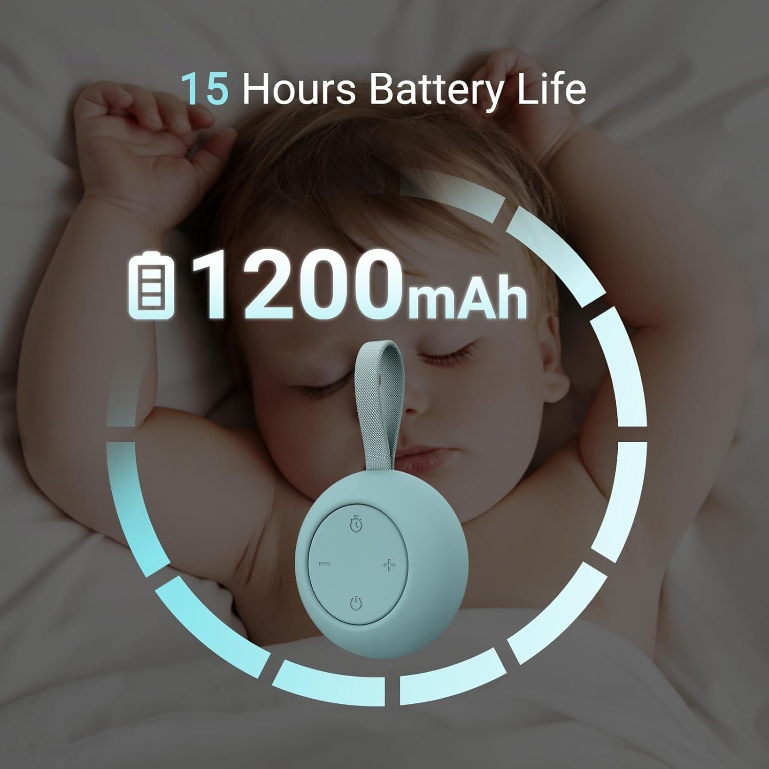 Portable Baby White Noise Machine with Timer & 12 Soothing Sounds