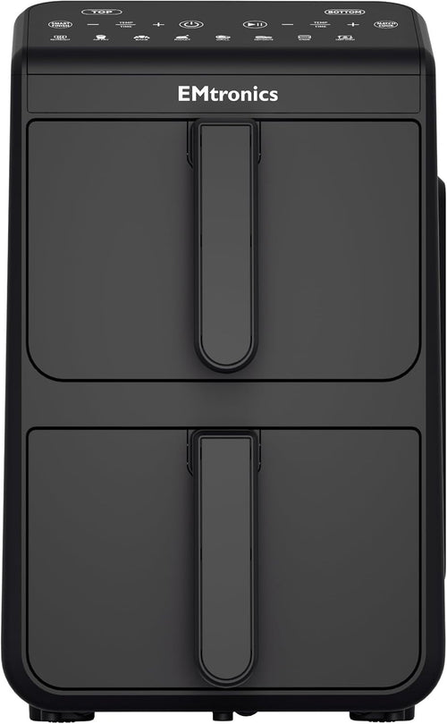 Dual Zone 10L Stack Air Fryer 2460W Family XXL Touch Presets Black