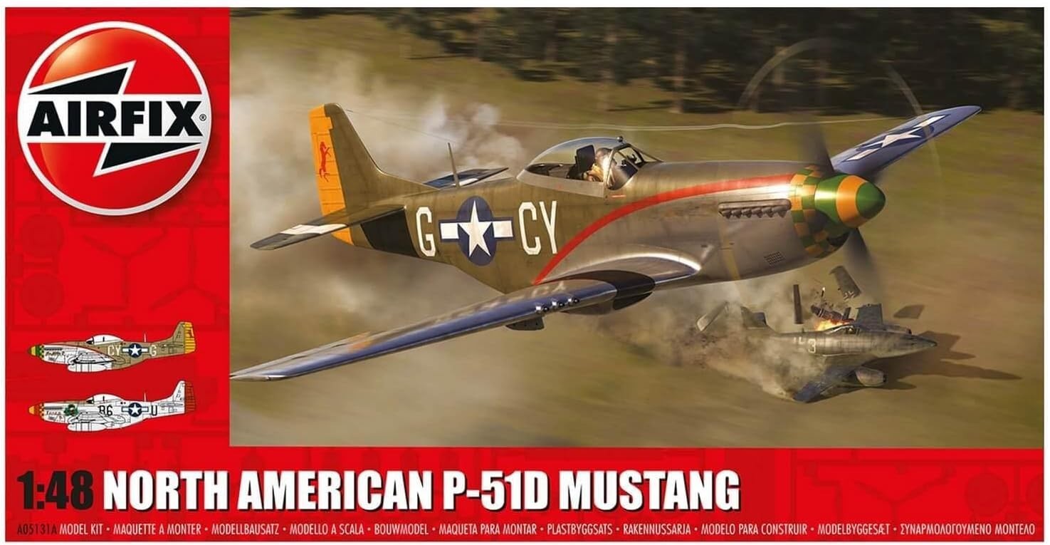 1:48 WWII Mustang Fighter Model Kit w/ Sprues Decals – Hobby Build Set