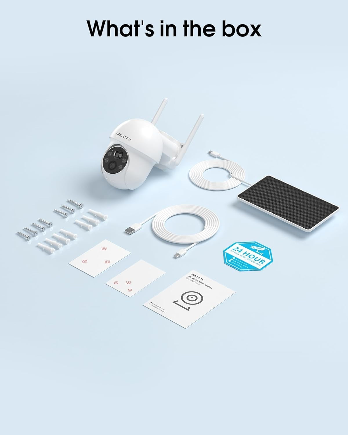 Solar CCTV Camera Wireless Outdoor 4MP Dual Band WiFi PIR Detection